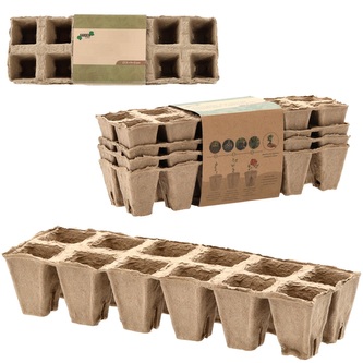 IGOTREND, Květináč rašelinový plato 4 ks ( 4 x 12 ) 27,5 x 9 x 5 cm