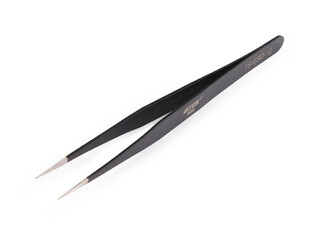 Kovová pinzeta s tenkou špičkou rovná, zahnutá, 13,5 cm - 1 ks - 1 černá rovná