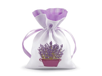 Dárkový pytlík s potiskem levandule 9x13 cm - 3 ks - 5 bílá levandule