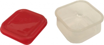 DUE ESSE, Sada 6 ks dóz s víkem 6,5 x 6,5 x 4 cm, červená