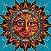 Diamantový obrázek 7D mandala slunce 30 x 40 cm