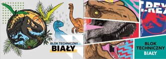 Blok techniczny A4/10K biały Jurassic park mix Blok techniczny A4/10K biały Jurassic park mix