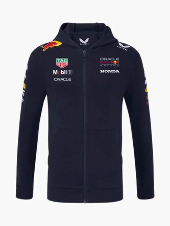 Týmová mikina na zip Oracle Red Bull Racing s logy sponzorů - XL