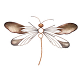 Nástěnná dekorace - zlatá kovová muška