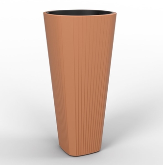 LAMELA, květináč MUZA, rozměr 390 x 390 mm, výška 810 mm, teraccota