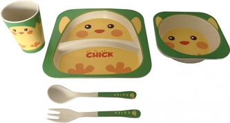 DUE ESSE, Dětská jídelní sada  KUŘE, 5 dílná