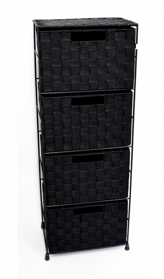 DUE ESSE, Nylonová komoda 4 zásuvky 81 x 30 x 22 cm, černá DUE ESSE, Nylonová komoda 4 zásuvky 81 x 30 x 22 cm, černá