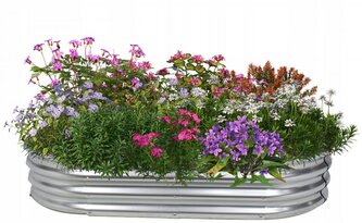 IGOTREND, 83420 Záhon vyvýšený plech. ovál 120 x 60 x 30 cm