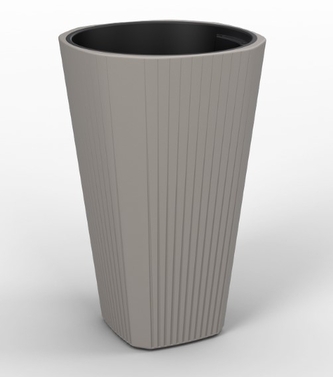 LAMELA, květináč MUZA, rozměr 390 x 390 mm, výška 610 mm, taupe