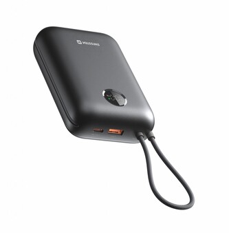 SW POWER BANK VOLTBOX 35W 30000 mAh S INTEGROVANÝMI KABELY  USB-C A LIGHTNING ČERNÁ