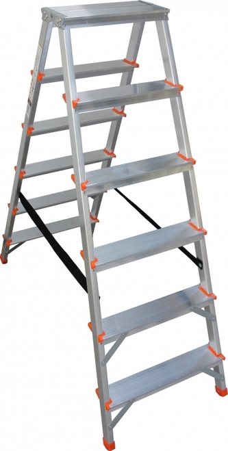 IGOTREND, oboustranné hliníkové schůdky (2 x 6), 130 x 48 x 12 cm