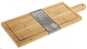 IGOTREND, Bambusové servírovací prkénko s ručkou 58 x 19 x 2 cm