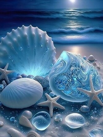 Diamantový obrázek - mořské plody 30 x 40 cm