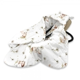 Zavinovací deka s kapucí bavlna, 90x90cm, Kocourek a pampeliška - bílá