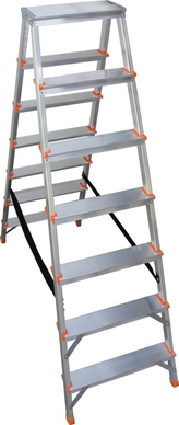 IGOTREND, oboustranné hliníkové schůdky (2 x 7), 150 x 51 x 12 cm