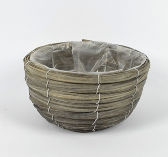 DUE ESSE, Proutěný květináč, průměr 22 cm, šedý