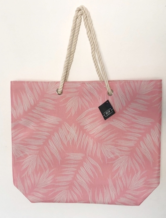 Koopman, Plážová taška listy 54 x 42 x 14 cm, růžová
