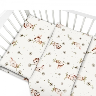 Povlečení do postýlky, bavlna, 2D sada, Kocourek a pampeliška - bílá, 135x100; 135x100