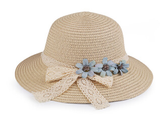 Dívčí letní klobouk / slamák - 1 ks - 3 přírodní sv.