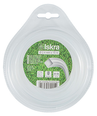 ISKRA, struna do sekačky 2.4 mm x 15 m, čtverec