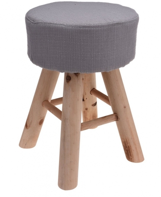 IGOTREND, Taburet 30 x 40 cm, 4 dřevěné nohy, růžová