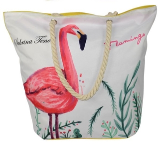 DUE ESSE, Plážová taška Plameňák, žlutá