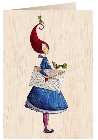 Karnet drewniany C6 + koperta List