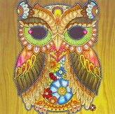 Diamantový obrázek 7D žlutá sova 30 x 40 cm