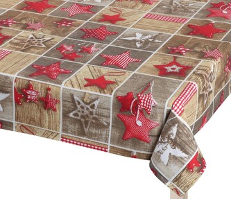 Ubrus VÁNOCE - Béžová,Červená,Bílá - 120x140 cm