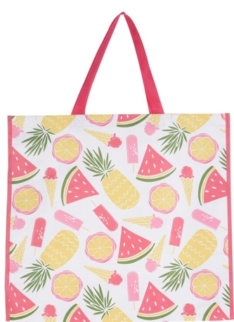 Koopman, Nákupní taška 49 x 45 x 18,5 cm, léto (bílá_červená)