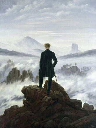 Plakát, Obraz - C. D. Friedrich - Hiker over a Foggy Sea, Caspar David Friedrich, 60 × 80 cm
