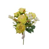 Růže kytička x5, zelená  JH007 zelená