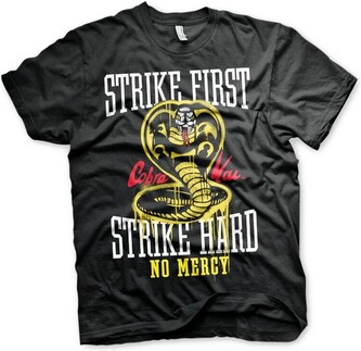 Tričko Cobra Kai - Strike First - Strike Hard - No Mercy, S