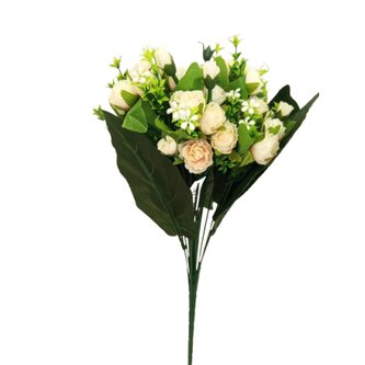 Růže kytice poupat x18, krém  J207 krém