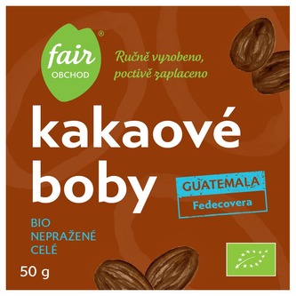 Fairobchod Bio nepražené kakaové boby Guatemala Fedecovera, 50 g