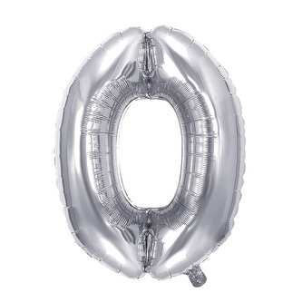 Narozeninový balónek, stříbrný 40" číslo 0