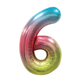Narozeninový balónek, barevný 40" číslo 6