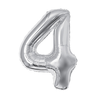 Narozeninový balónek, stříbrný 40" číslo 4