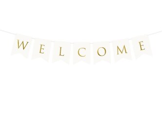 Baner Welcome biały 15x95cm