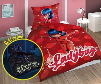 DETEXPOL Povlečení Kouzelná Beruška red svítící  Bavlna, 140/200, 70/80 cm