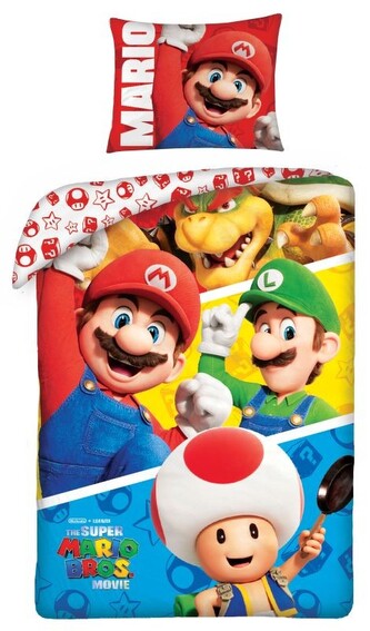 HALANTEX Povlečení Super Mario movie  Bavlna, 140/200, 70/90 cm