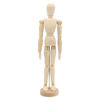 Dřevěná figurína, mužská postava 12"/30 cm