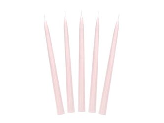 Świeca stożkowa matowa brudny róż 24cm 10szt