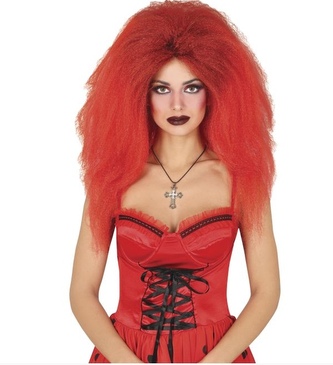 BLACK/RED MANE WIG IN BOX