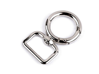 Kovová karabina s obrtlíkem průvlek 19 mm - 5 ks - 1 nikl