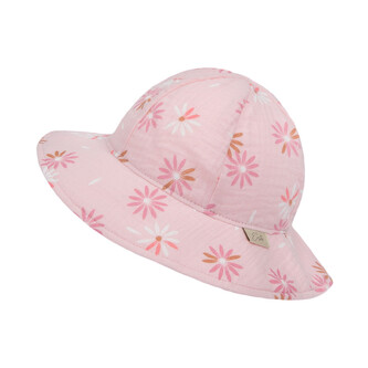 Dívčí klobouk mušelín Flower; Barva: růžová; Velikost: XS