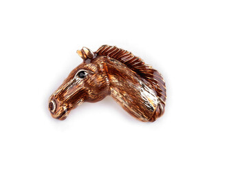 Brož kůň - 1 ks - hnědá