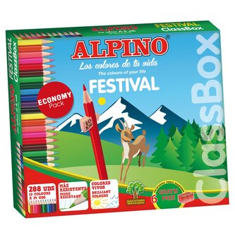 Alpino Velké balení barevných tužek Festival 288 ks
