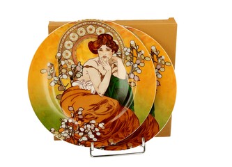 Komplet 2 talerze deserowe TOPAZ inspired by A. Mucha