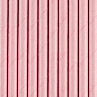 Słomki papierowe różowe 19,5cm 10szt